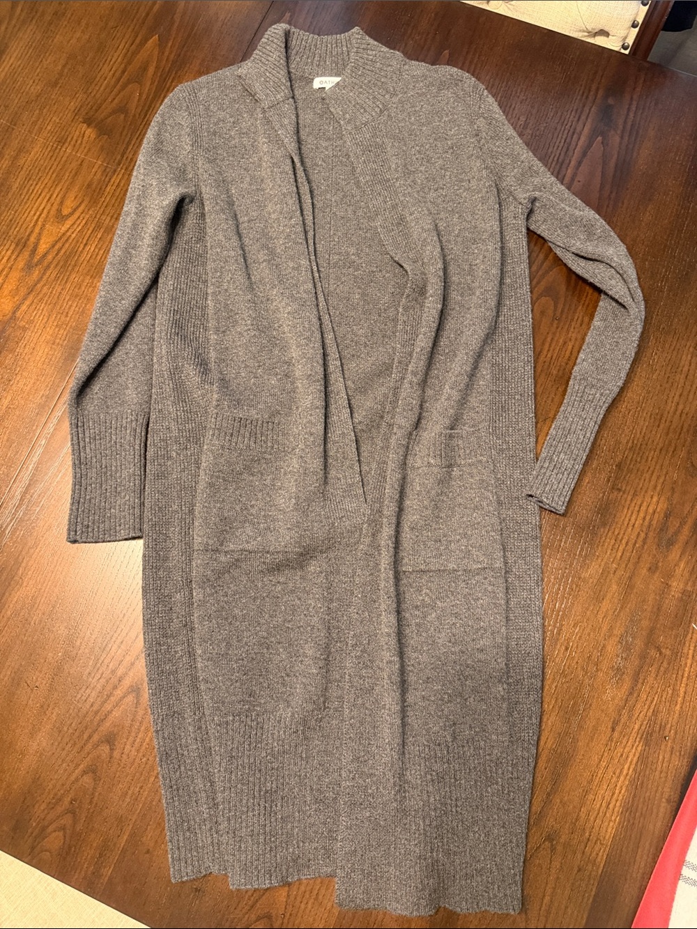 Athleta Charcoal Ribbed Knit Cardigan